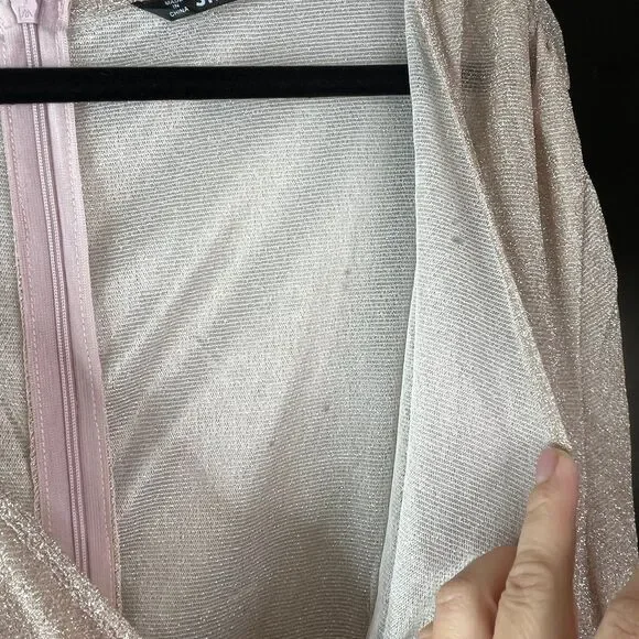 Maxi SHEIN Long Sleeve Women’s Dress Pleated Blush Pink Size 3XL #652 - Picture 11 of 12